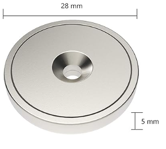 26Kg Pull Magnet 30x5mm 5 mm hole