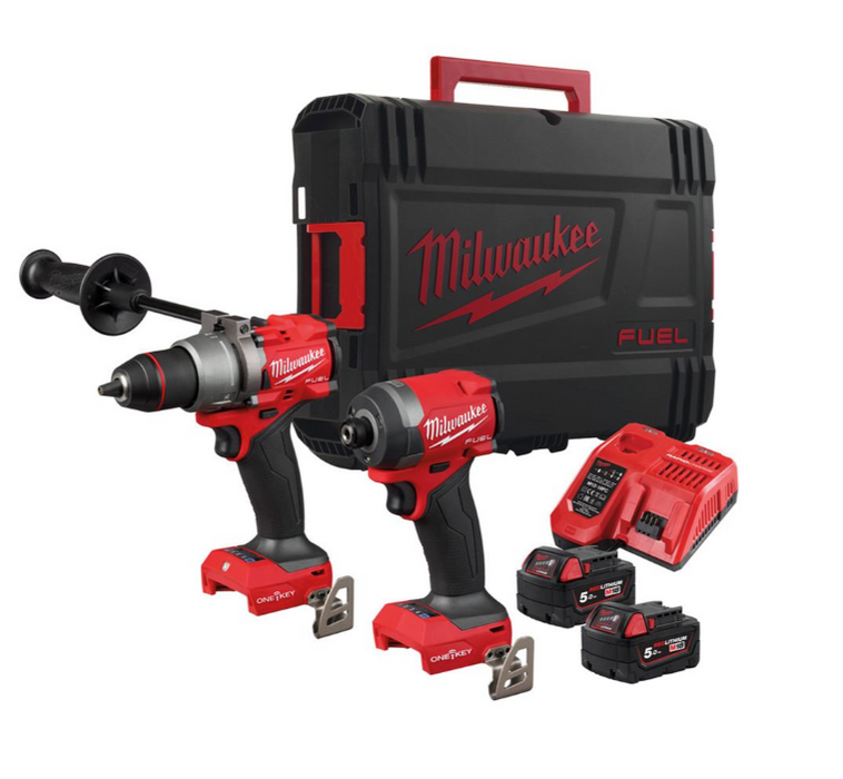 Milwaukee M18 ONEPP2A3-502X Combi Drill & Impact Driver Kit