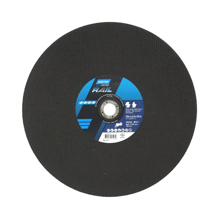 Norton ZA24Q Zirconia Rail Cutting Disc 356mm - Pack of 10