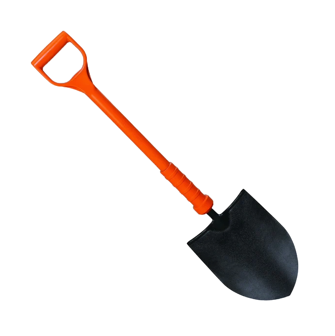 Insulated treaded round mouth shovel