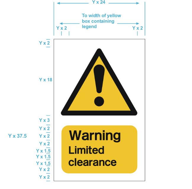 BA04a Warning Sign Limited Clearance - 300mm x 470mm